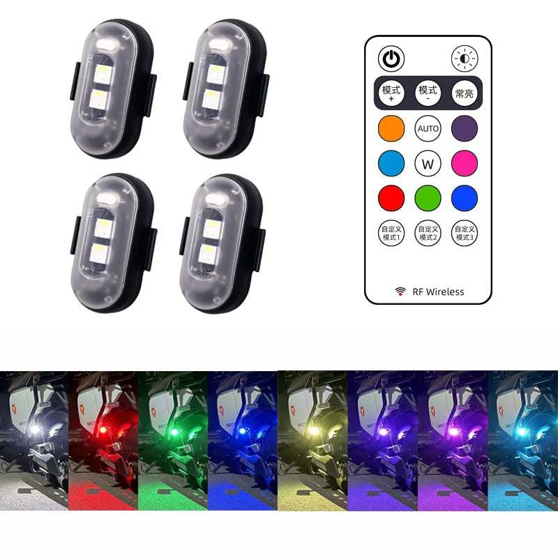 RGB Led Aircraft Strobe lights Motorcycle Lights LED Flash Position Wireless Light Aircraft Airplane Helicopter Warning Lights