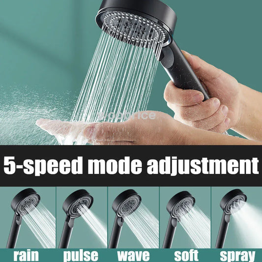 High Pressure Shower Head Turbo Replete for Shower 5 Molds Knobs Saving Shower Head Bathroom Accessories