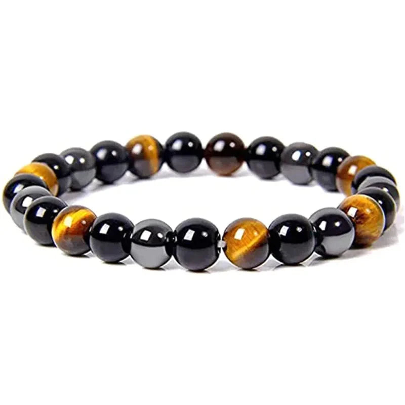 Tiger Eye Natural Stone Bead Bracelet Men Magnetic Hematite Black Obsidian Stone Beaded Bracelets For Women Reiki Energy Jewelry