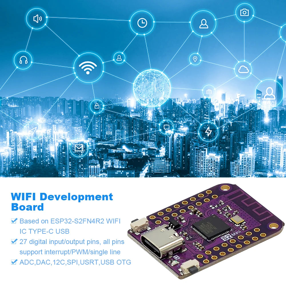 1/2PCS ESP32 S2 Mini WIFI IOT Board Based ESP32-S2FN4R2 ESP32-S2 4MB Flash Type-C Connect Arduino Compatible with MicroPython