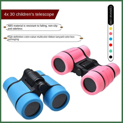 4x30 Children's Binoculars Colourful Rubber Handle Non-slip Small Portable Educational Outdoor Binoculars