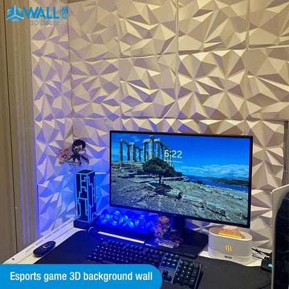 12Pcs 30x30cm Esports game 3D Wall Panel Diamond Design 3d Wallpaper non-self-adhesive 3D wall sticker 90s aesthetic room decor