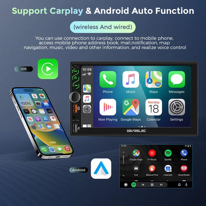 7 Inch Car Radio 2 Din Android 13 Carplay Android Auto Universal Car Multimedia Player Autoradio HD Touch Screen FM Bluetooth