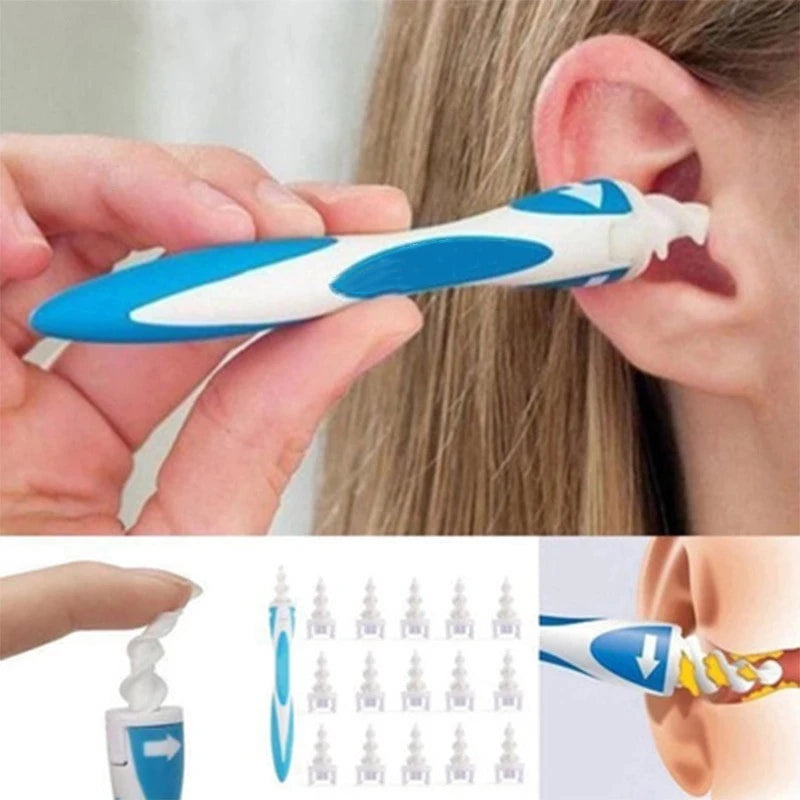 16pcs Hot New Arrival Spiral Ear Cleaner Silicon Spoon Set Soft for Personal Wax Remover Cleaning Beauty Health Care Scoop Tools