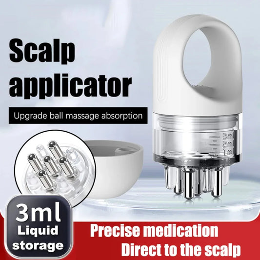 2024 New 3ml Mini Scalp Applicator Hair Scalp Treatment Essential Oil Liquid Guiding Massage Comb 5 Balls Serum Oil Apply Evenly