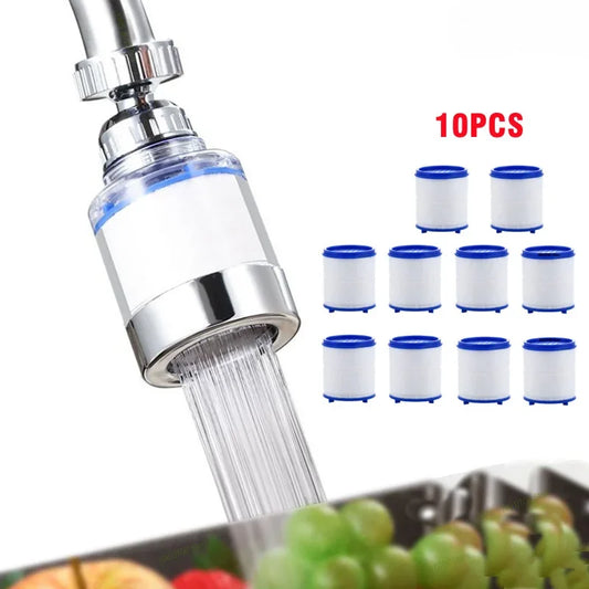 10pcs Faucet Water Filter Element Remove Chlorine Heavy Metals Filtered Showers Head Bath Filtration Purifier Soften Hard Water