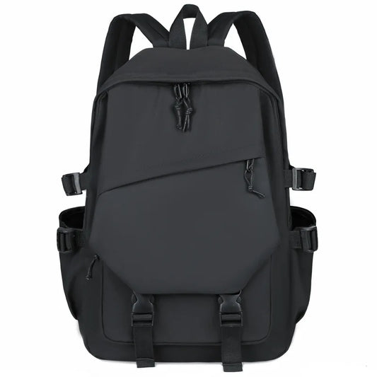 One 15 Inch Polyester Waterproof Solid Color Simple Men's Backpack Fashion Couple Student Computer Backpack