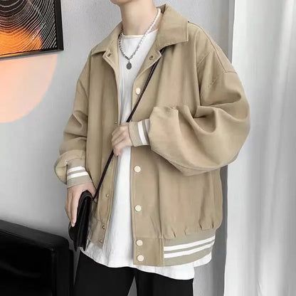 Trendy Oversize Baseball Uniform Men's Jacket New Autumn Style Youthful Student Casual Loose Fit Other Material