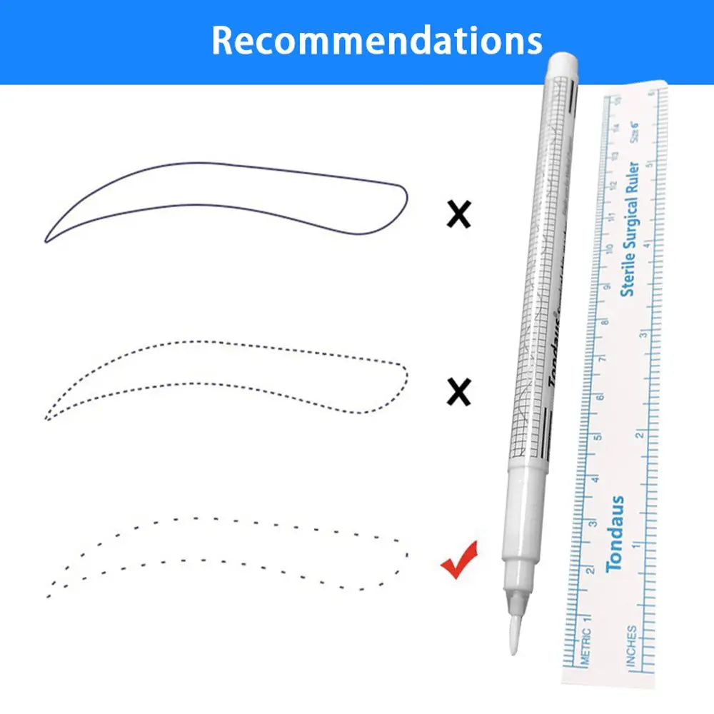 1pcs White Surgical Eyebrow Tattoo Skin Marker Pen Tools Microblading Accessories Tattoo Marker Pen Permanent Makeup