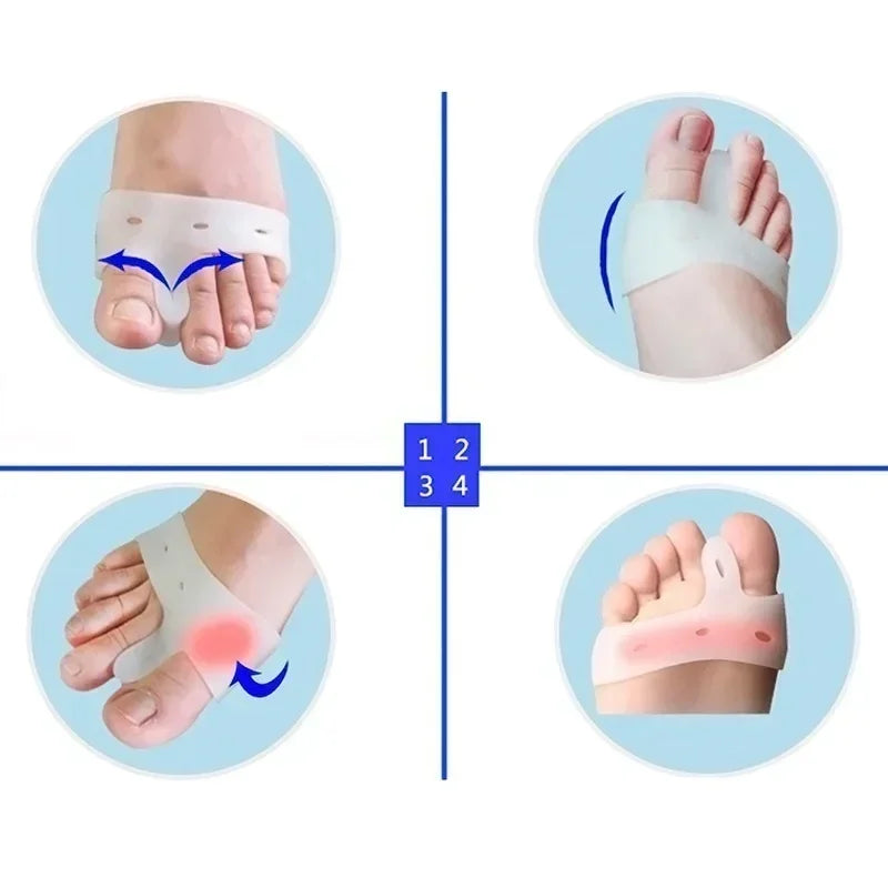 Silicone Toe Hallux Valgus Separators Straightener Bunion Relief Pads Toe Separator Forefoot Pad Corrector Personal Health Care