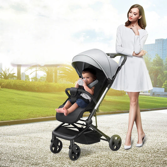 The Lightweight Stroller High Landscape Baby Carriage Sit and Lie Children's cart Stroller with adjustable seat and foot rest