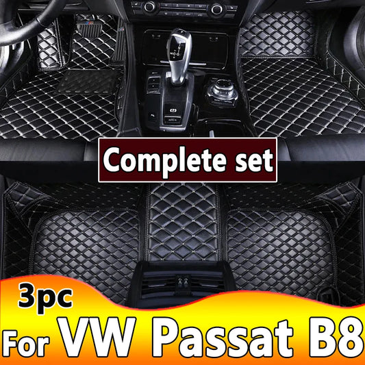 Car Floor Mats For VW Volkswagen Passat B8 GT 2015~2022 Durable Rugs Protective Carpets Luxury Leather Mat Car Accessories 2016