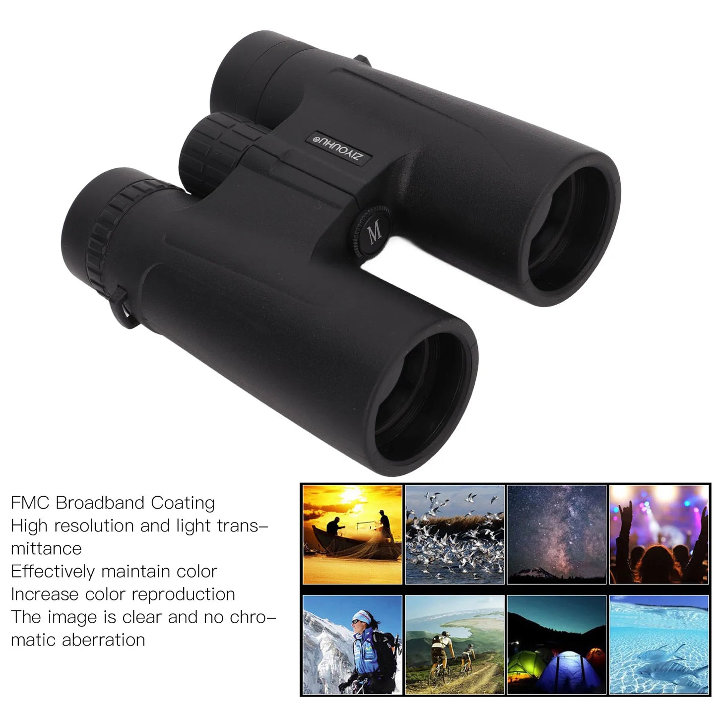 10x42 Binocular HD Waterproof Fogproof Large Eyepiece Handheld Compact Binoculars for Bird Watching Travel Binocular for Hunting