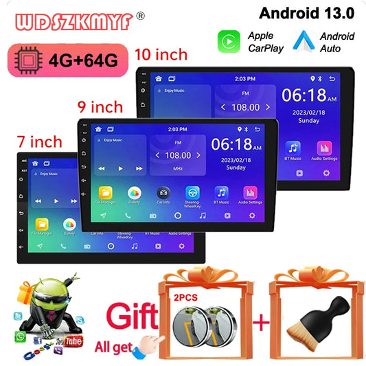 7"/9"/10" Universal 2Din Car Radio 4GB Android 13 Carplay Android Auto GPS BT Automotive multimedia Car intelligent systems