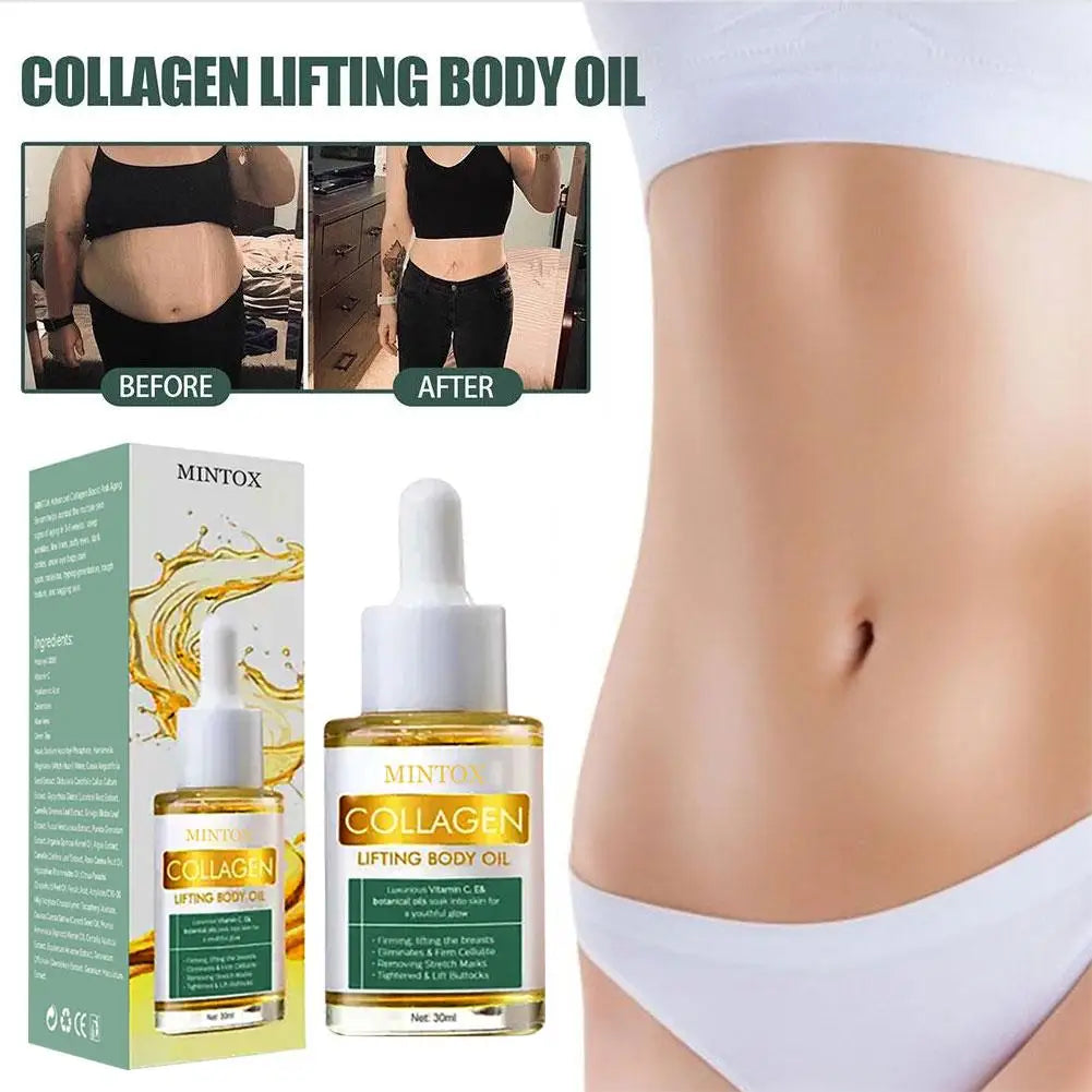 Collagen Lifting Body Oil Tightening Chest Buttock Thigh Upper Arm Nourishing Hydrating Massage Essential Oil Skin Care