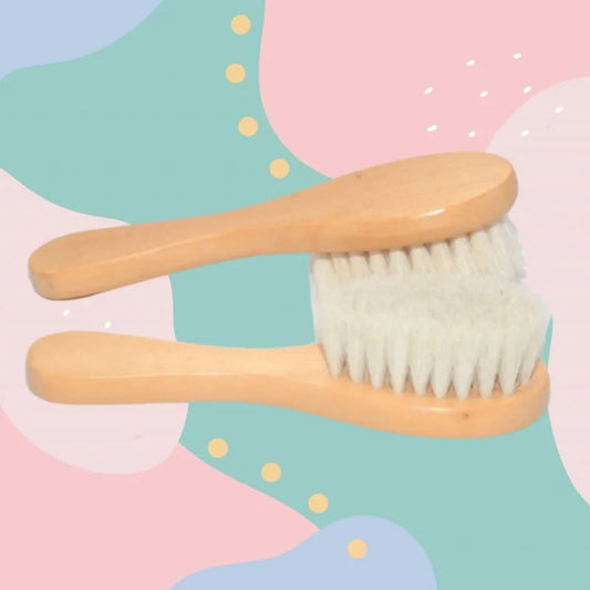 New Baby Care Pure Natural Wool Baby Wooden Brush Comb Brush Baby Hairbrush Newborn Hair Brush Infant Comb Head Massager