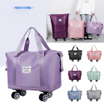 Universal wheel expandable luggage Large capacity dry and wet separation storage travel fitness bag  lightweight luggage