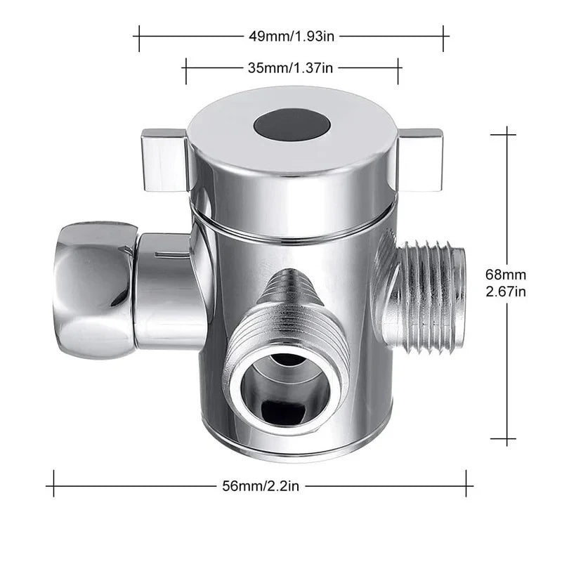 Adjustable 3 Way Shower Head Diverter Valve Brass/ABS 3 Modes Switch Adapter G1/2“ Connector Head faucet Bathroom Accessories