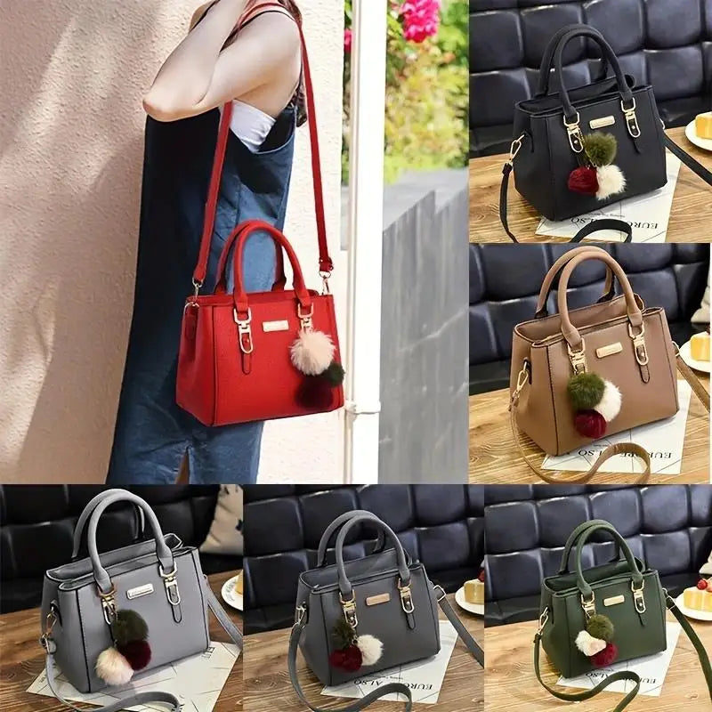 Women's Single Shoulder Handbag PU Comfortable Fabric Hardware Buckle Large Capacity Simplicity Crossbody Bag For Female