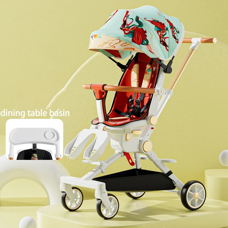 NEW Baby stroller lightweight baby trolley car four wheels stroller Can Lie and Sit with Dining plate portable baby stroller