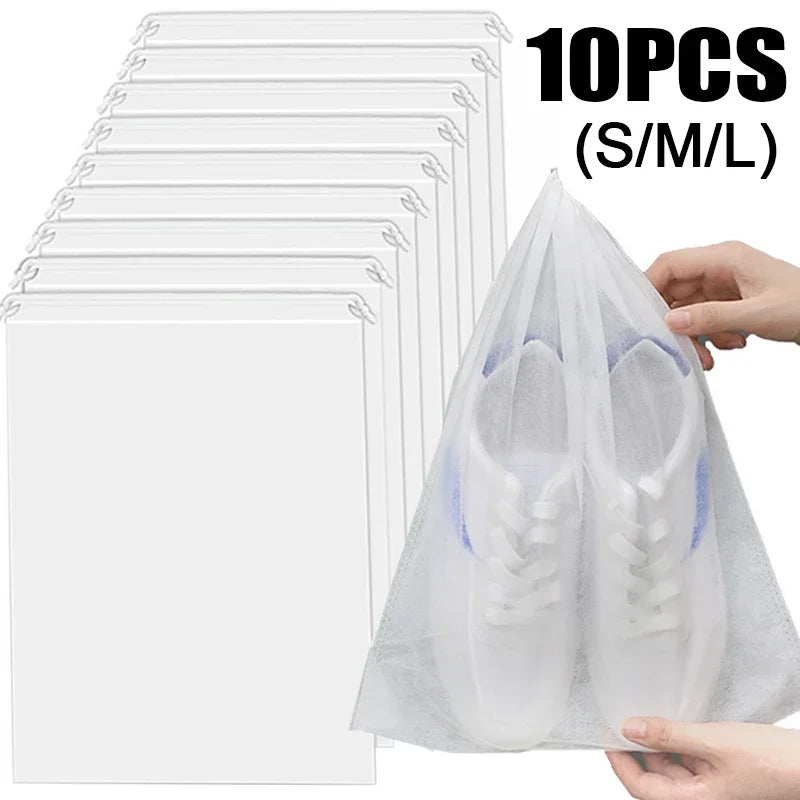 1/10Pcs Drawstring Shoe Bags for Storage Large Shoe Bag Organizers Non-Woven Pouch with Rope Travel Portable Dust Cover Bags