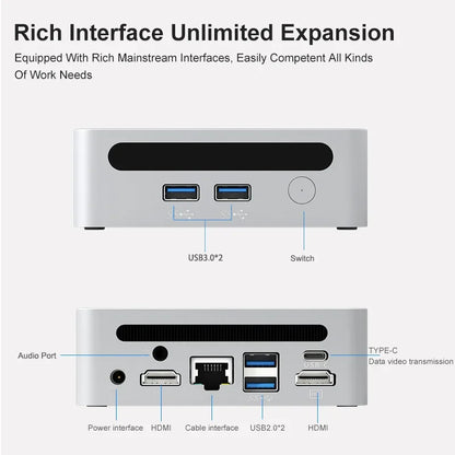 Harse Mini PC AMD Ryzen 7 7730U 5825U R9 5900HX Windows 11 2xDDR4 2xNVMe 3200MHz Gaming  Computer NUC Barebone 8K HTPC WiFi6