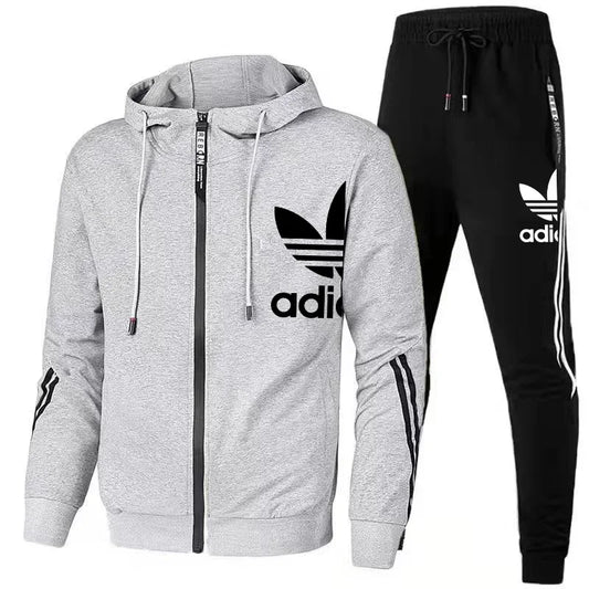 Slim Fit Brand Sportswear Vest Long Sleeve High Quality Running 2 Piece Set Sweatpants Men Winter Sports Suit Men Clothing