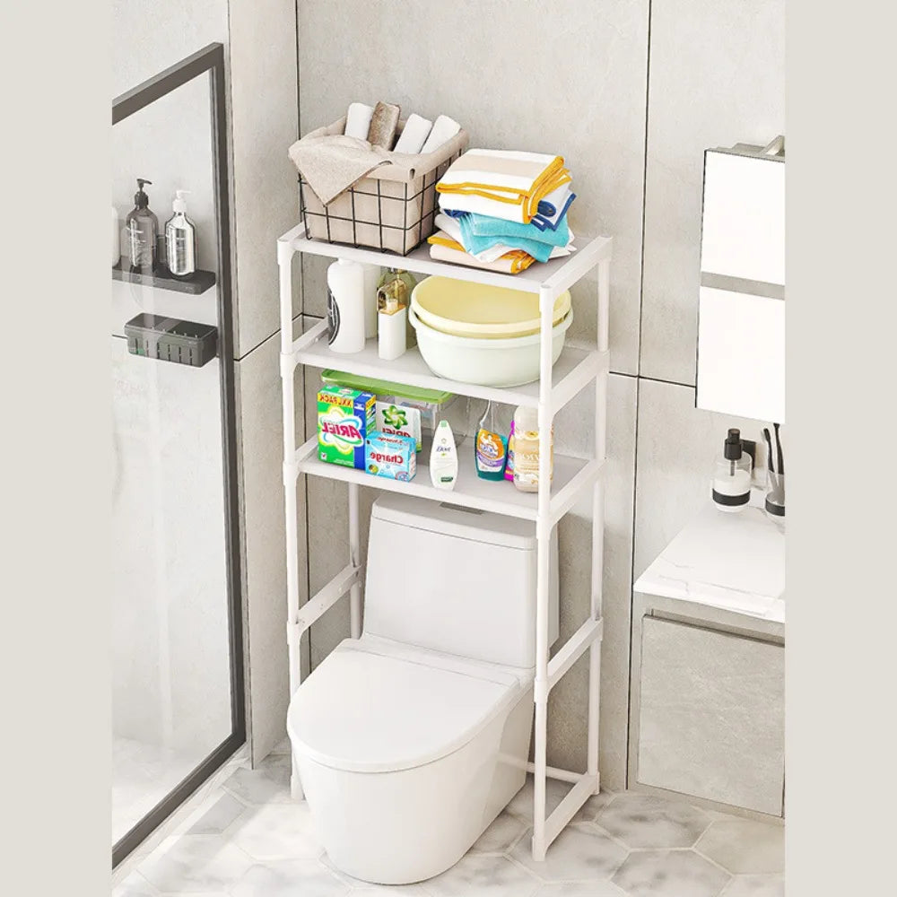 Bathroom Storage Organizer Shelf Washing Machine Shelf Carbon Steel Toilet Storage Rack Standing Bathroom Organizer Shelves