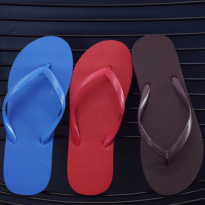 Solid Color Non-slip Leisure Couple Slippers Women Summer Beach Slippers Outdoor Women Flip Flops Breathable Beach sandals women