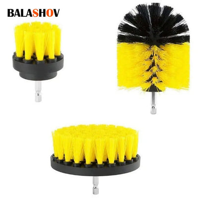 3Pcs Electric Scrubber Brush Drill Brush Kit Plastic Round Kitchen Cleaning Brush for Carpet Glass Home Cleaner Toilet Tools Kit