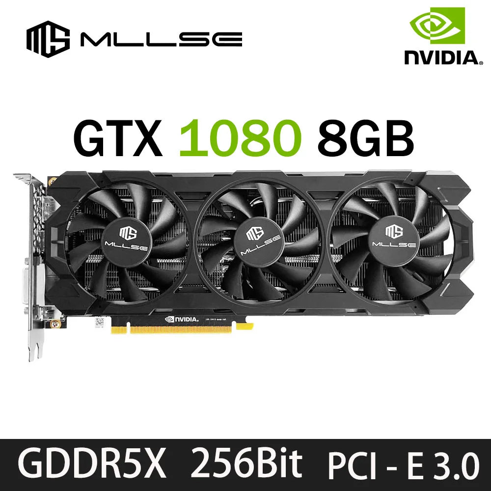 MLLSE Placa De Video NVIDIA GeForce GTX 1080 8GB GDDR5X 256-bit PCIe 3.0 x16 16nm Desktop Computer Gaming GPU New Card