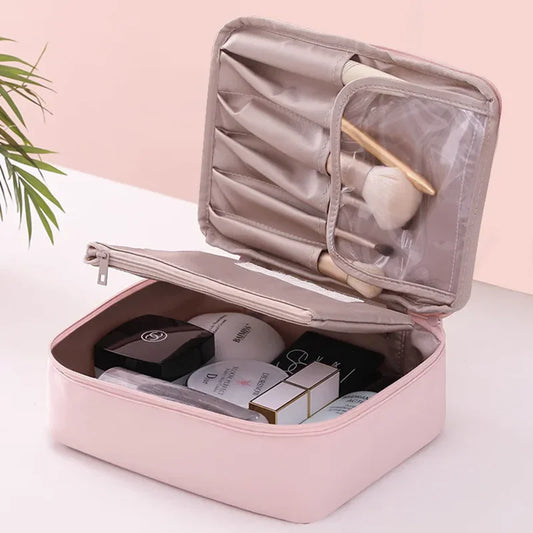 Ladies Portable High Appearance Index Cosmetic Bag Large-capacity Travel Washing Bag Three-dimensional Makeup Storage Bag