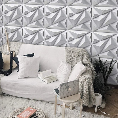 12pcs 50cm Decorative 3D Wall Panel Diamond Stone Brick 90s Living Room TV Background wallpaper 3D wall sticker bathroom kitchen