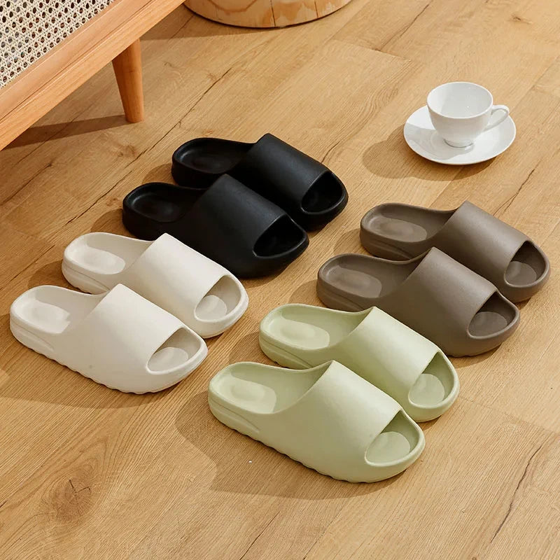 Fashion Solid Color Summer Unisex Home Shoes Cosy Couple Slides Lithe Soft Sandals For Men And Women Slippers Indoor Flip Flops