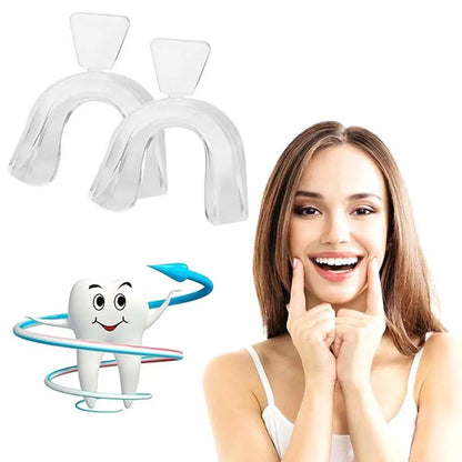 2pcs Silicone Night Mouth Guard For Teeth Clenching Grinding Dental Bite Sleep Aid Whitening Teeth Mouth Tray