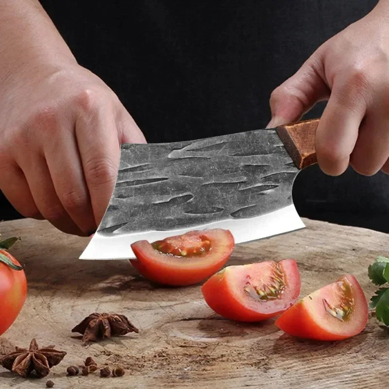 Barbecue Knife Slicing Meat Fish Fruit Steak Kitchen Knives Wood Handle Boning Butcher Knife Chef Cooking Utility Cleaver Knife