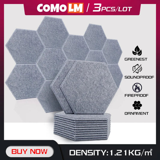 Sound Proof Wall Panels 3Pcs Noise Pared  Hexagon Acoustic Panel 18cm Home Decorative For Gaming Room Decoration Door Seal Strip