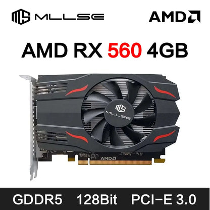 MLLSE AMD Radeon RX 560 4GB Placa De Video Graphics Card GDDR5 128bit PCI-E X16 HDMI DP DVI rx 560 4gb Desktop Gaming Video Card