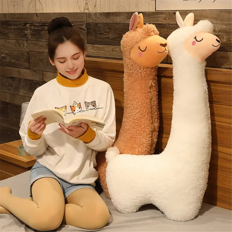 Lovely Alpaca Plush Toy Japanese Soft Stuffed Cute Sheep Llama Pregnancy Sleep Pillow Pregnant Kawaii Room Bed Decor Child Gift