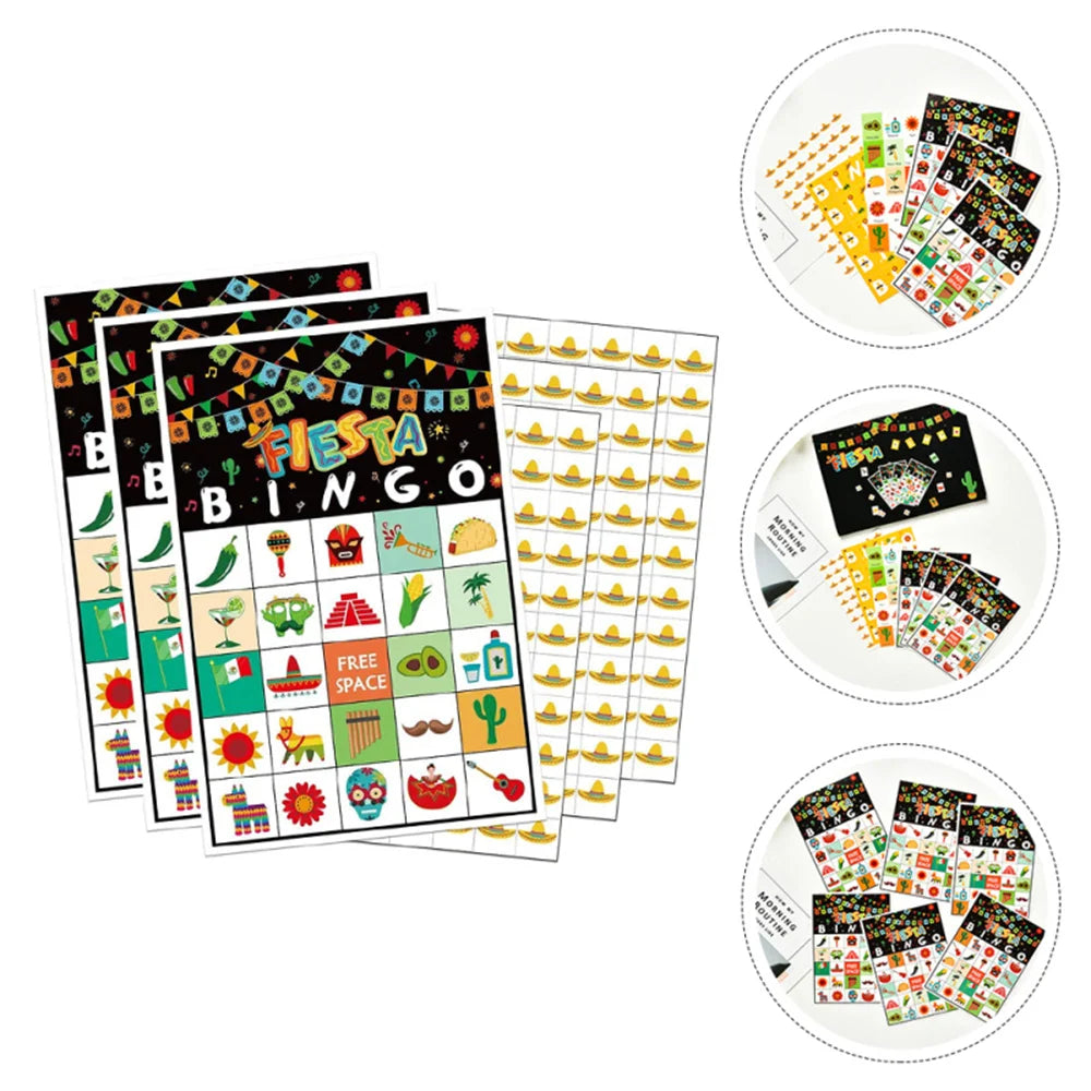 Party Game Intellectual Development Plaything Game Set Bingo Fun Paper Party Game Accessory Bingo Game Kit Party Game