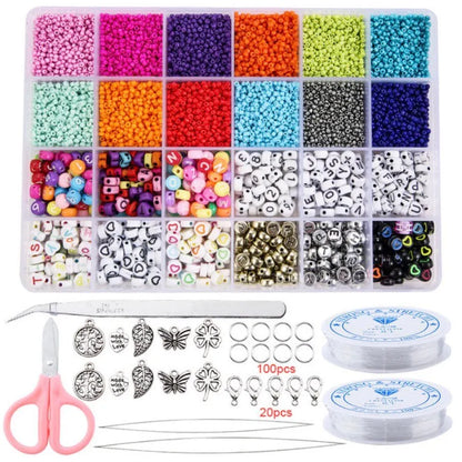 20000pcs Jewelry Making Kit Seed Beads Set 2mm Glass Beads Set Necklace Bracelets Ring Making Seedbeads Kit For DIY Art Craft