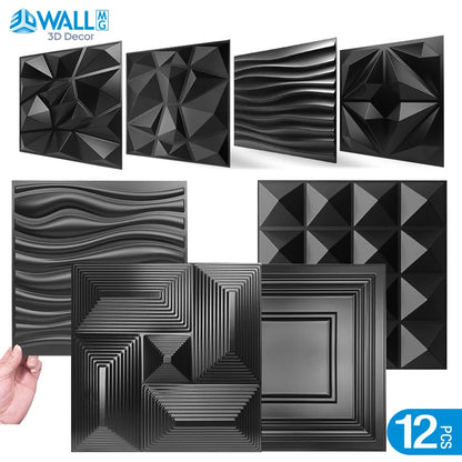 12pcs 30cm house wall renovation stereo 3D wall panel non-self-adhesive 3D wall sticker art tile wallpaper room bathroom ceiling