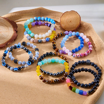 Natural Stone Symbolic Bracelets Women Men Good Luck Energy Protection 7 Chakra Meditation Bracelet Friendship Jewelry Gift