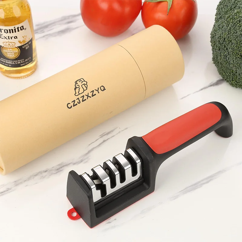 1Pcs Manual Kitchen Knife Accessory Sharpening Tool Ceramic 3 Stage Professional Kitchen Knife Sharpener