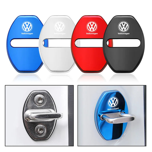 4Pcs Stainless Steel Car Door Lock Buckle Cover Accessories For VW GTI Polo Golf Passat Tiguan Arteon Touareg Taigo Caddy Jetta