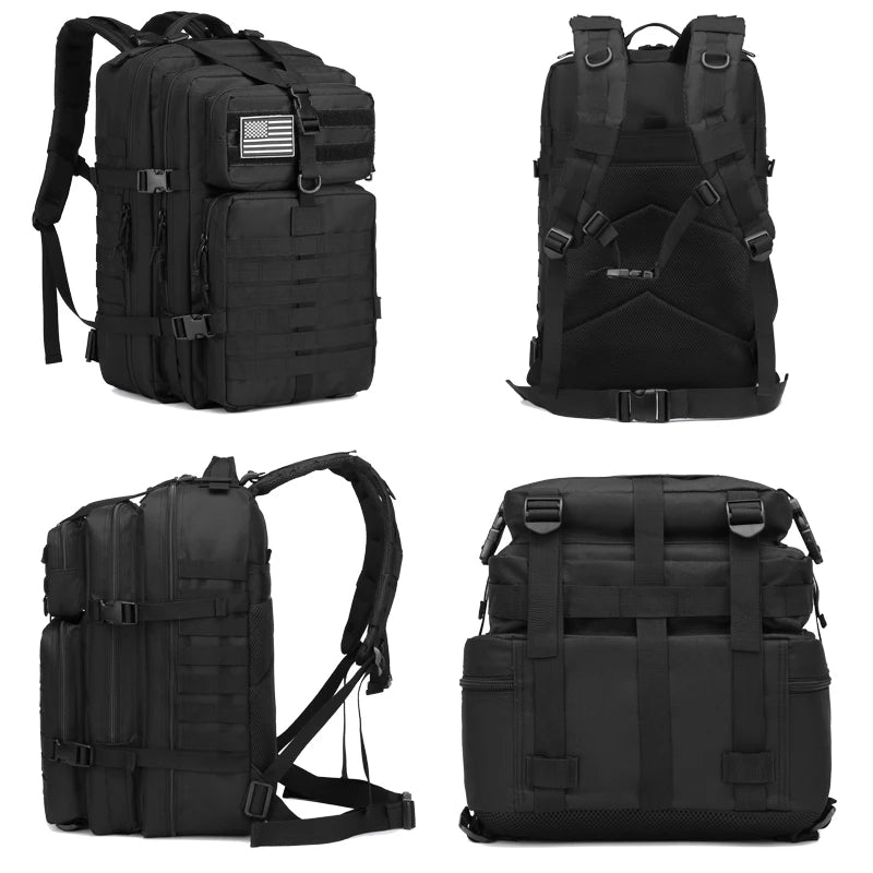 Outdoor Backpack Molle Bag 45L Waterproof Daypack 3 Day Bug out Bag Backpacks