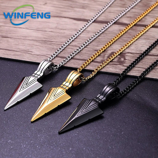 Personal Defense Pendant Necklace Spearpoint Arrowhead Neck Chain Emergency Survival Tactical Self Defense EDC Tools