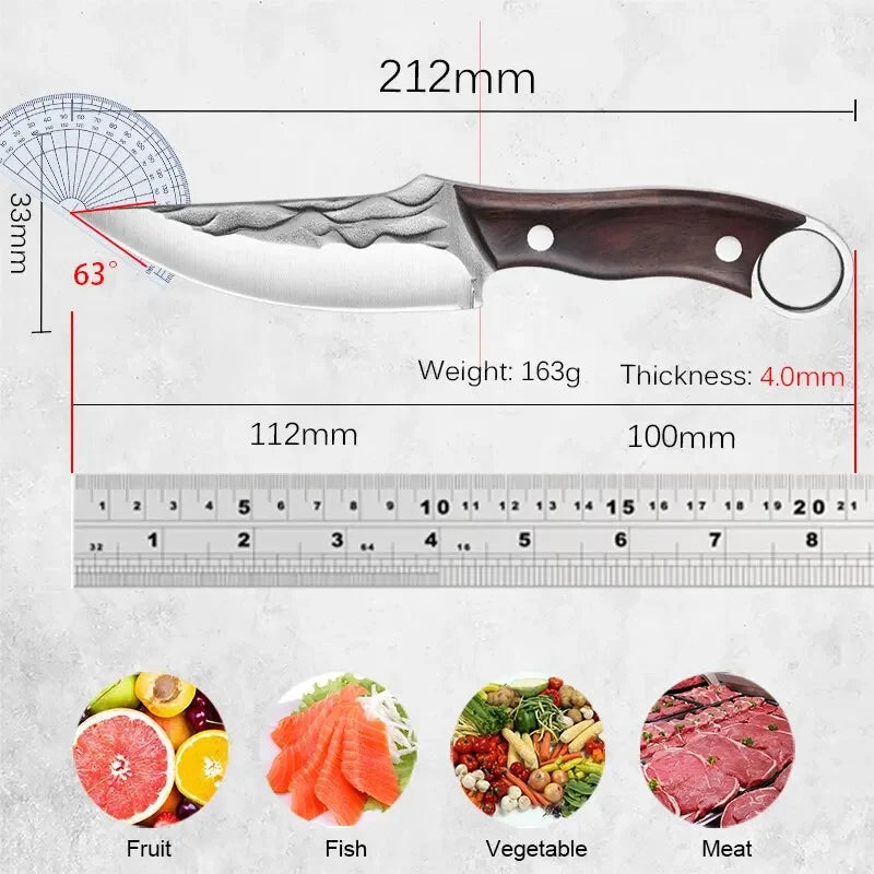 Handmade Stainless Steel Kitchen Knife Boning Knife Fruit Paring Utility Chef Slicing Bread Knife Kitchen Accessories Tools