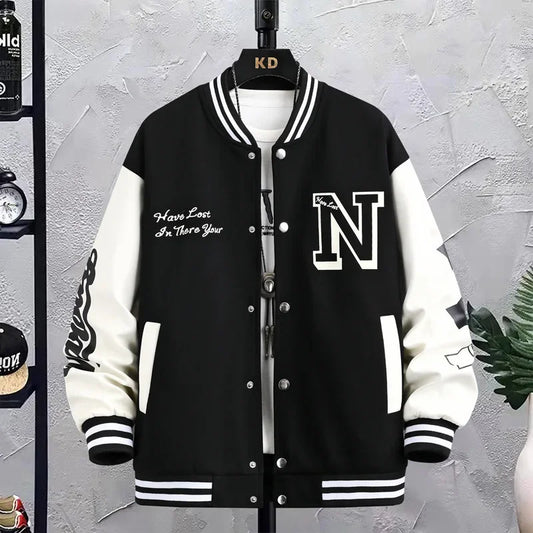 Loose-fit Men's Baseball Jacket American Style Couple Costume Autumn/winter For Men Trendy Brand Casual Scene Top