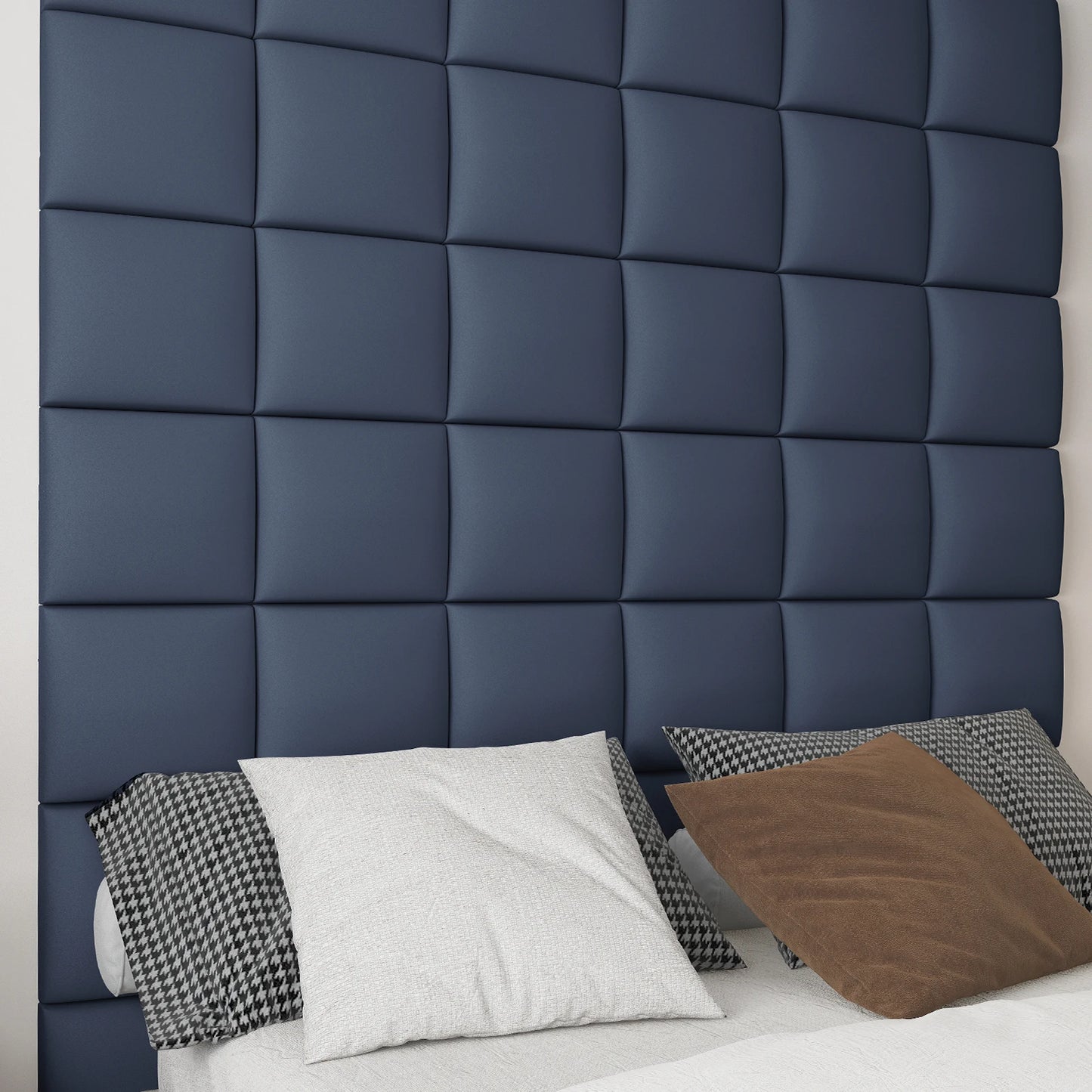 6 Pieces Headboard Self-adhesive Wall Panels For Bedroom, Meeting Rooms ( 9.84" x 9.84")